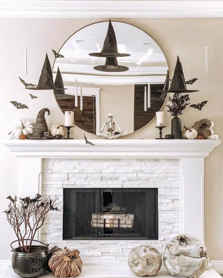 Witches Hats on Fireplace