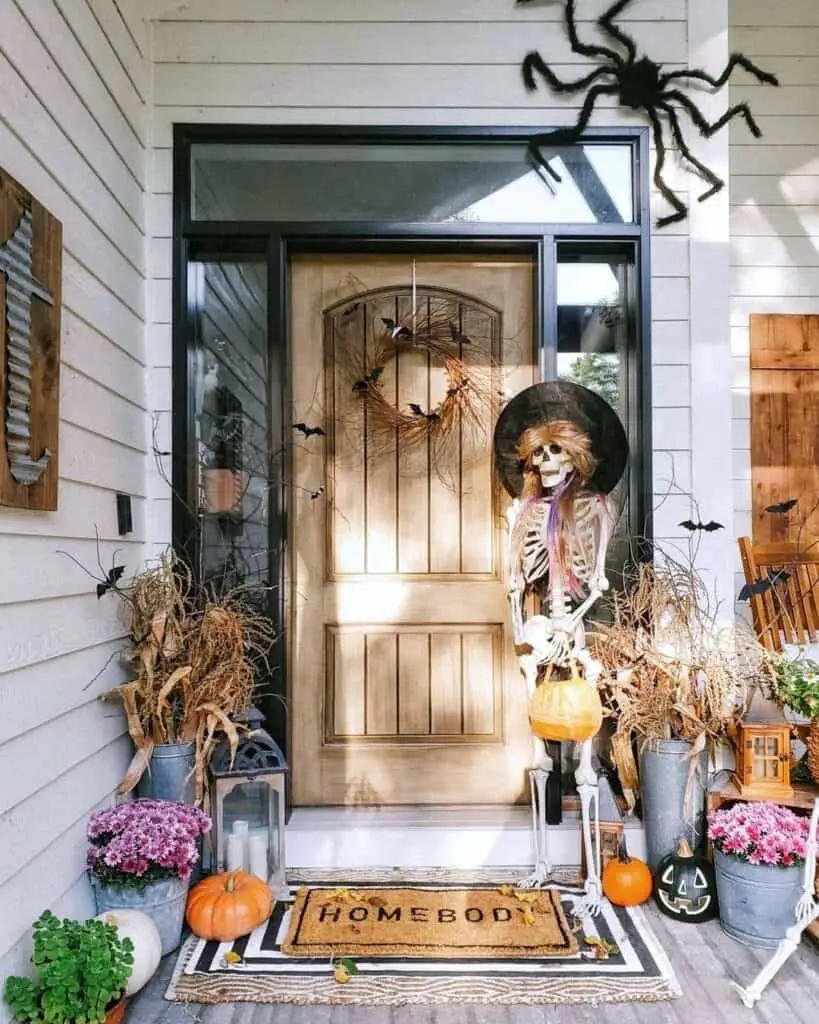 Witchy Skeleton and Spider Decor