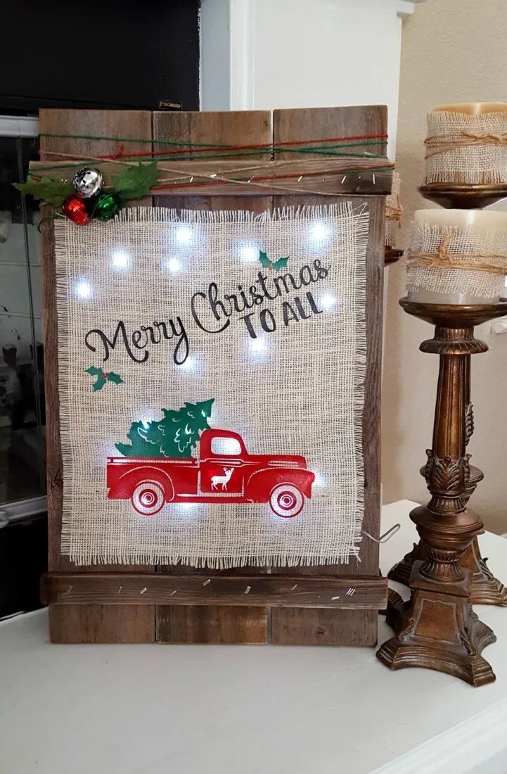 Wood Burlap Signs