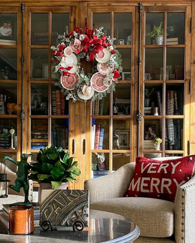 Wood Cabinet Wreath