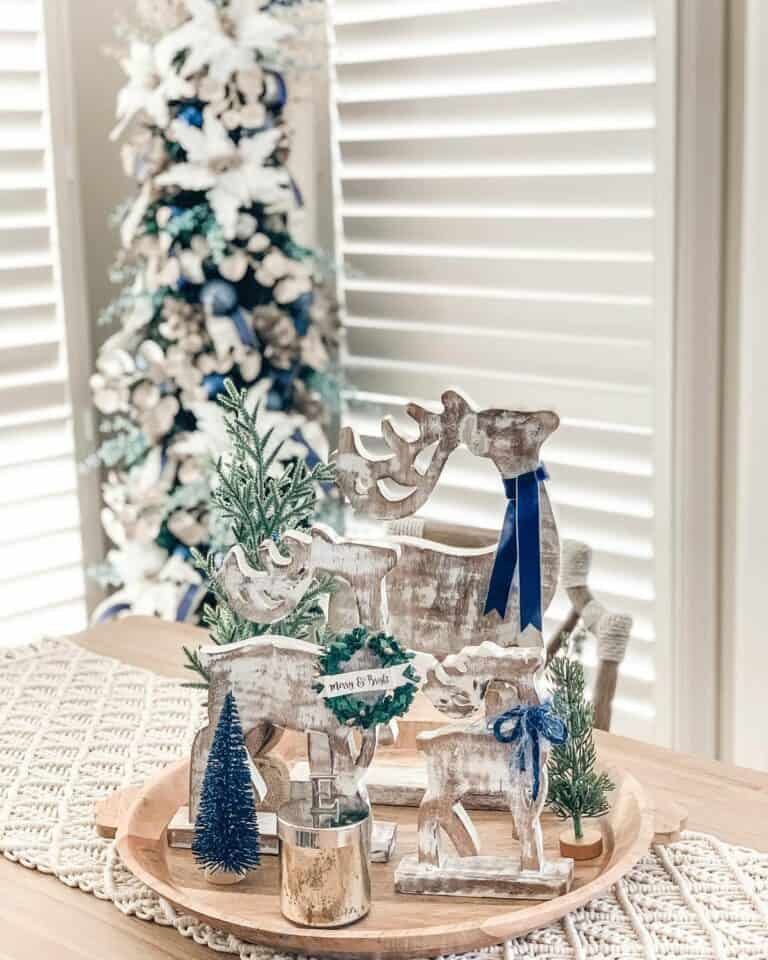 Wood Reindeer Tray