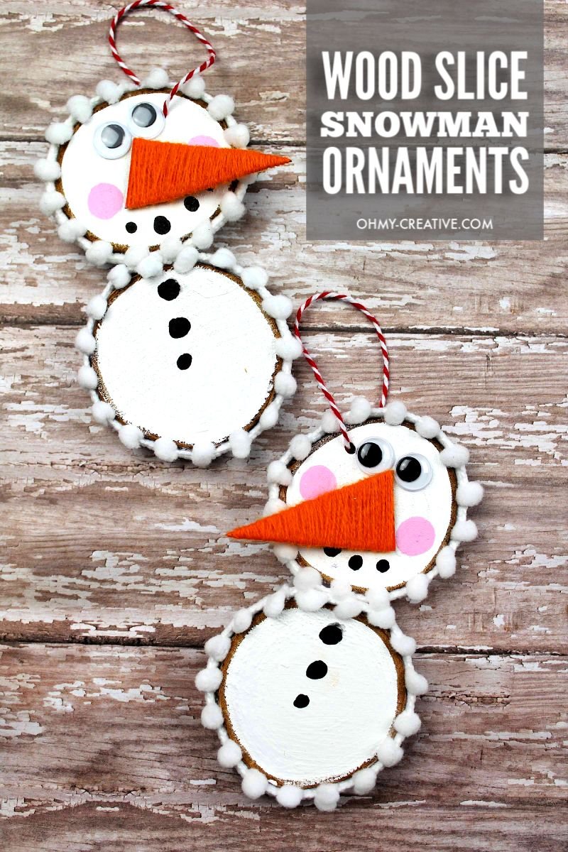 Wood Slice Snowmen