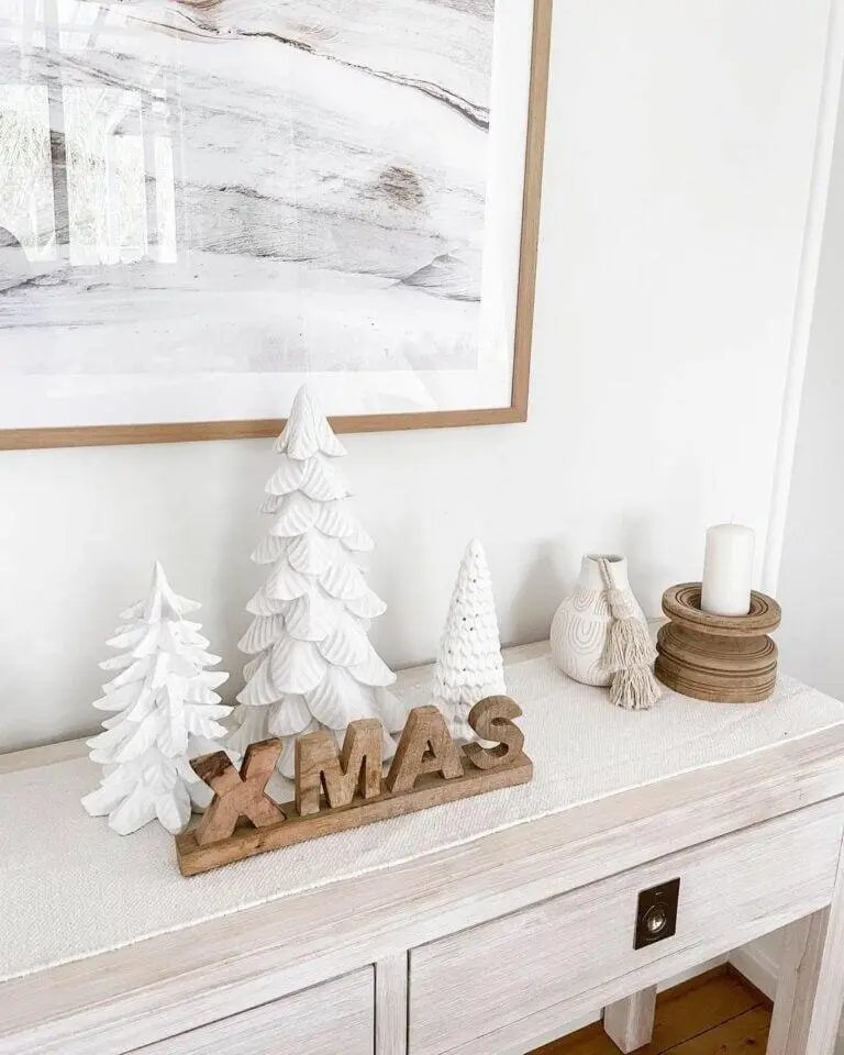 Wood White Christmas Display