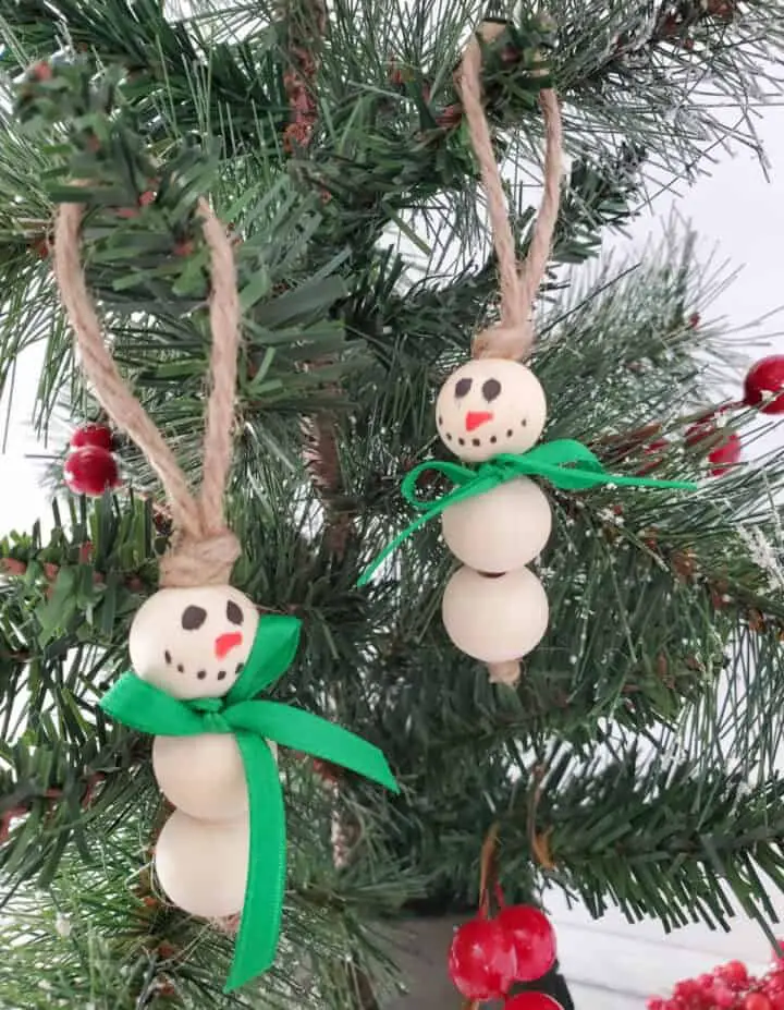 Wooden Bead Snowman