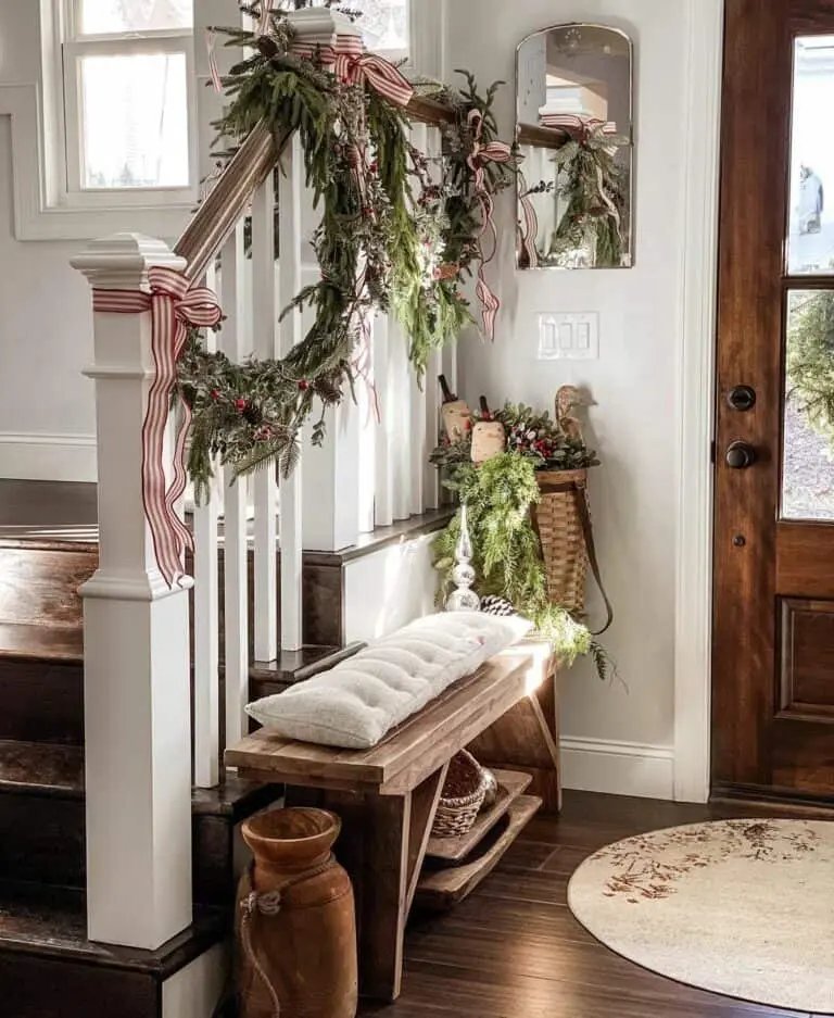 Wooden Bench Entryway