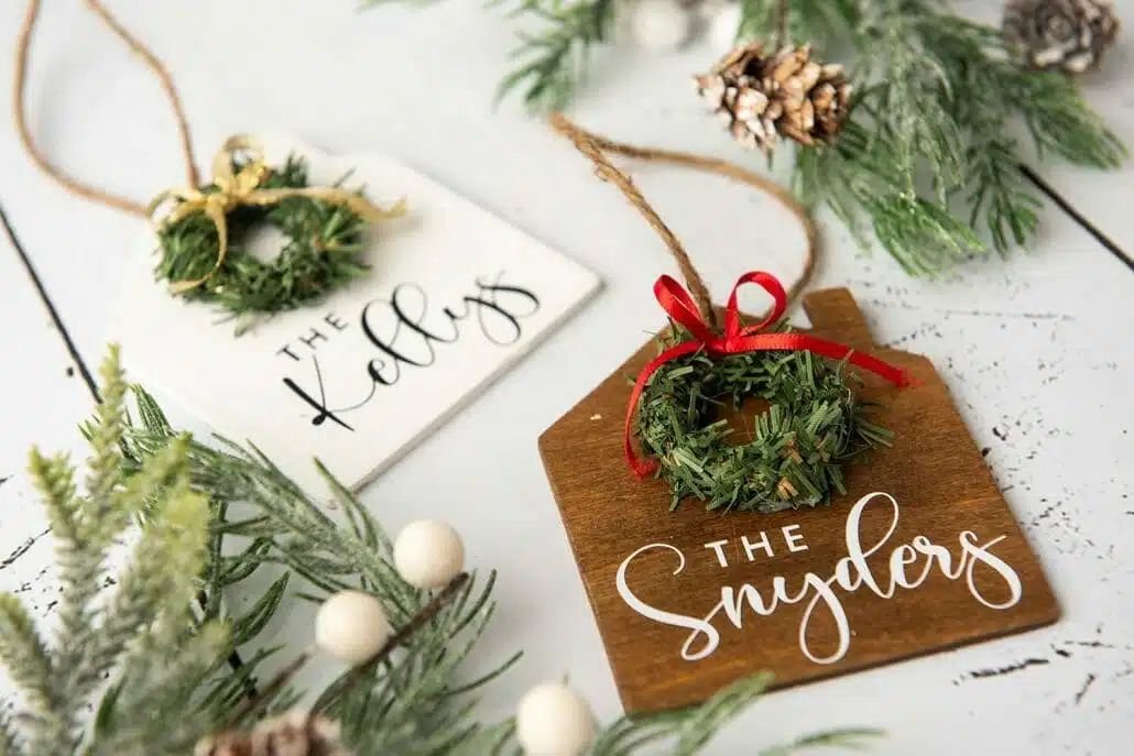 Wooden Cricut Ornaments