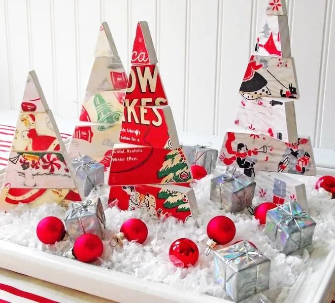 Wooden Tree Centerpieces