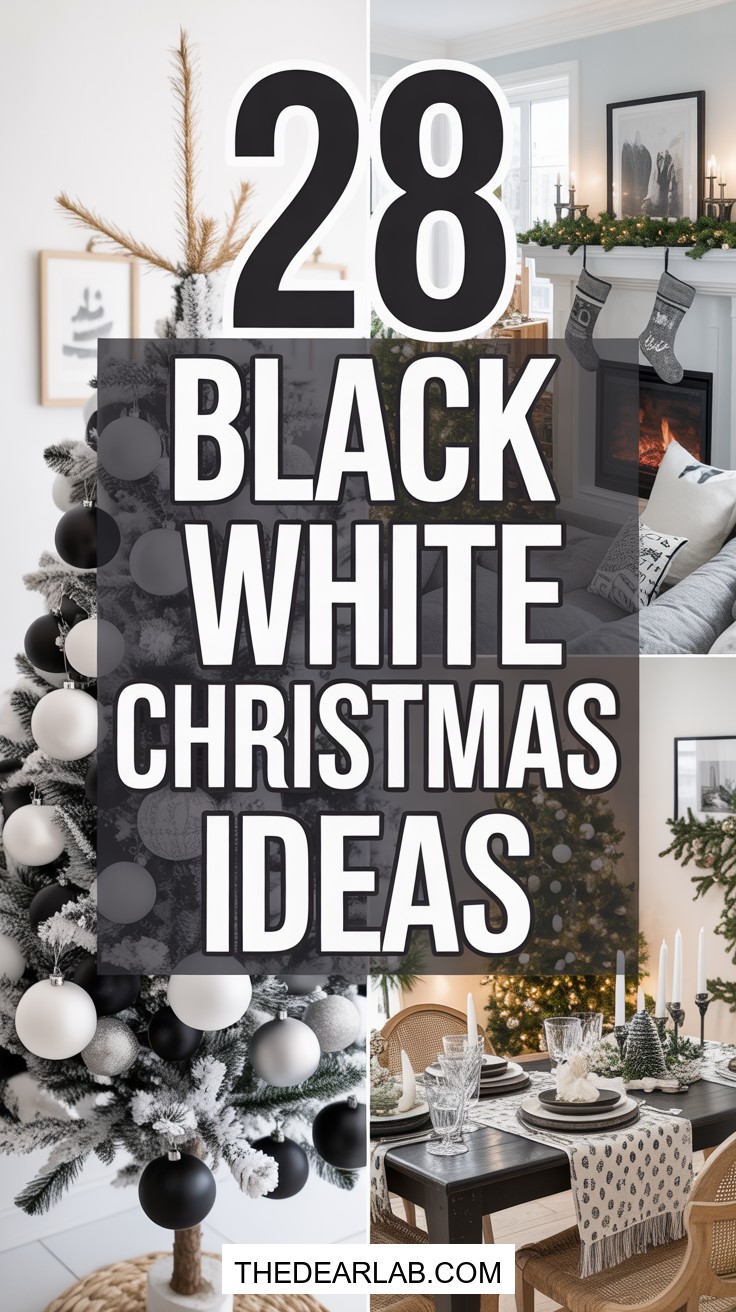 28 Stunning Black and White Christmas Decorating Ideas