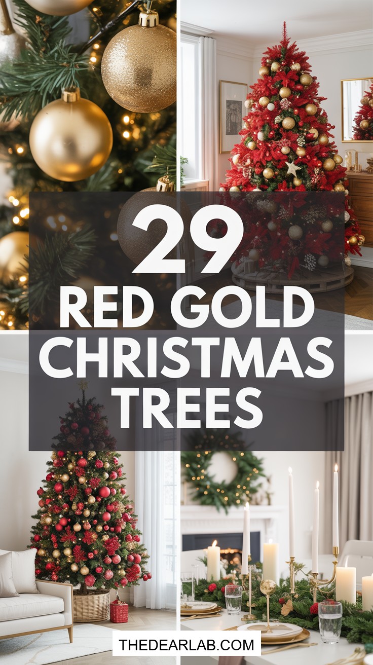29 Elegant Red and Gold Christmas Tree Decorating Ideas