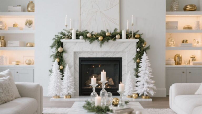 35 Chic Christmas Fireplace Mantel Decorating Ideas