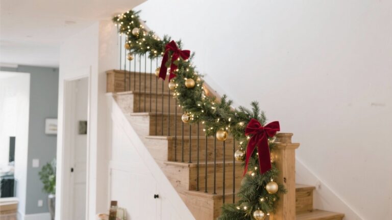 35 Christmas Garland Ideas for Beautiful Stair Decorations