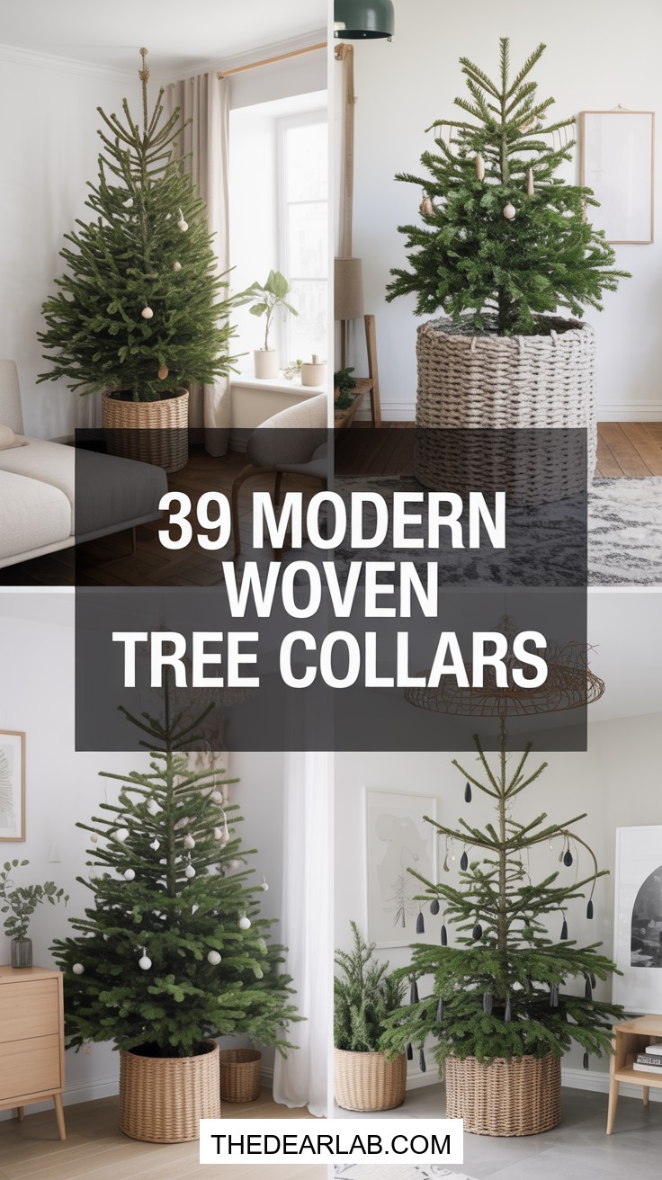 39 Beautiful Woven Tree Collar Ideas for Your Modern Christmas Tree
