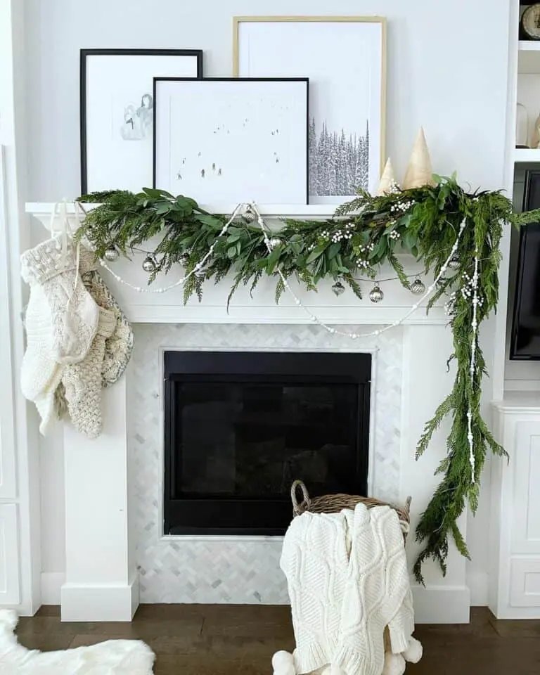 Basketweave Tile Mantel