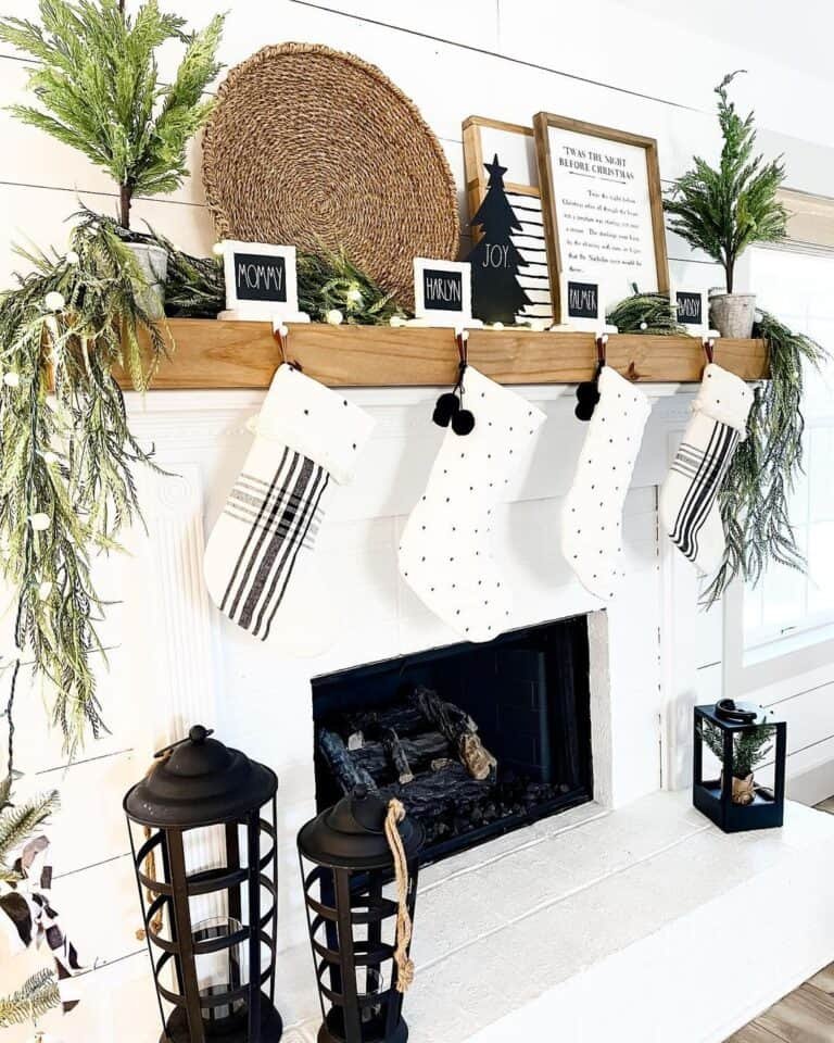 Black Metal Stocking Holders
