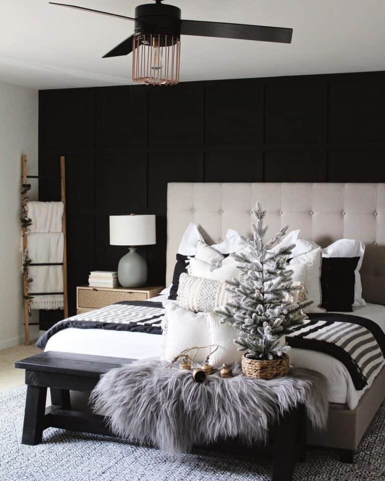 Black Paneled Bedroom