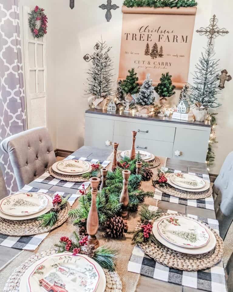 Black Plaid Dining