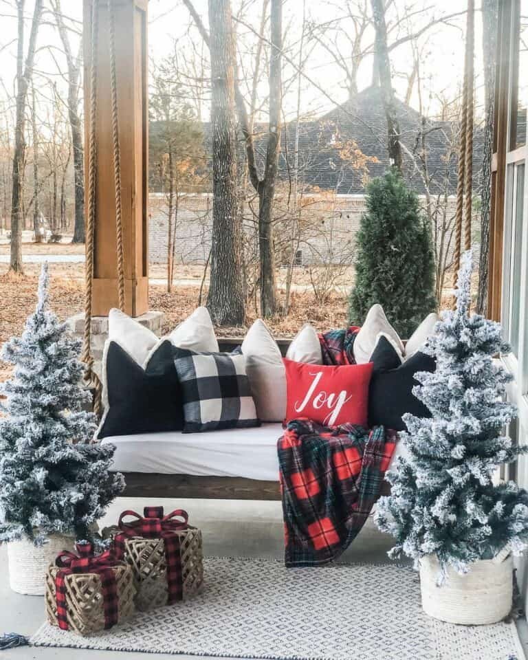 Black Plaid Porch