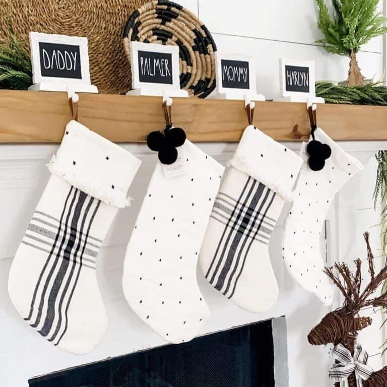 Black White Mantel Stockings