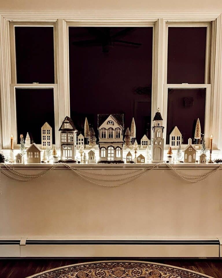 Black White Village Display