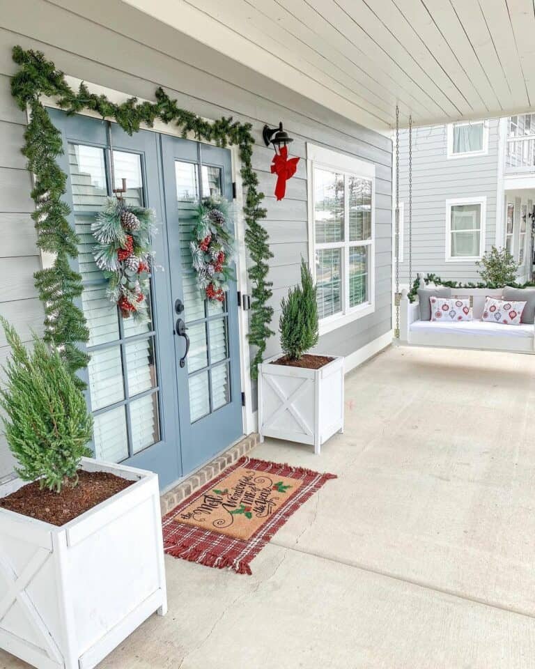 Blue Door Christmas Swag