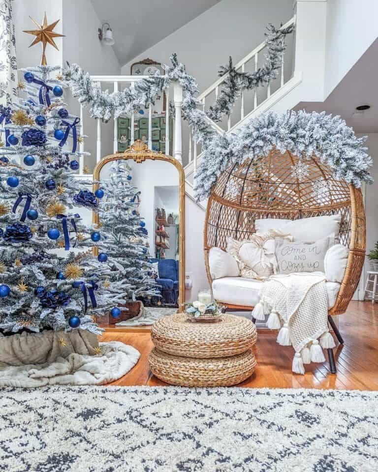 Blue Flocked Tree