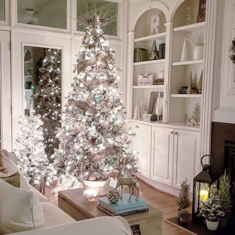Blue Gray Flocked Tree