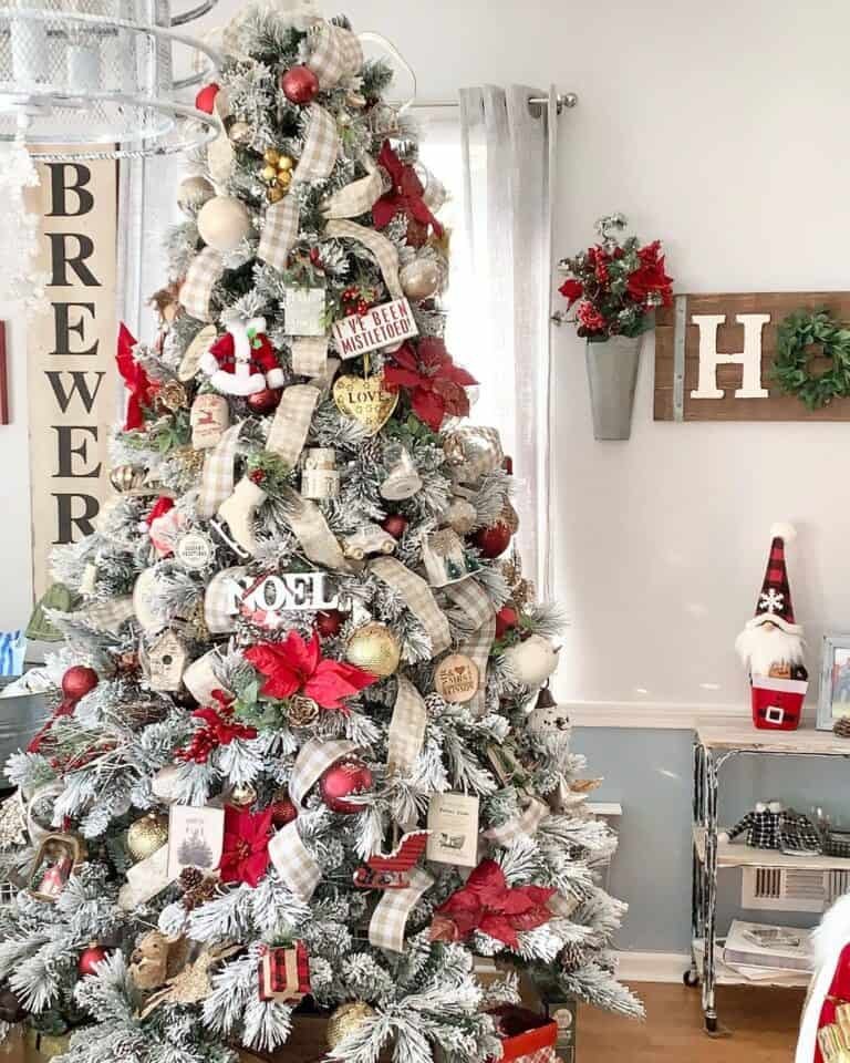 Blue Wainscoting Christmas Tree