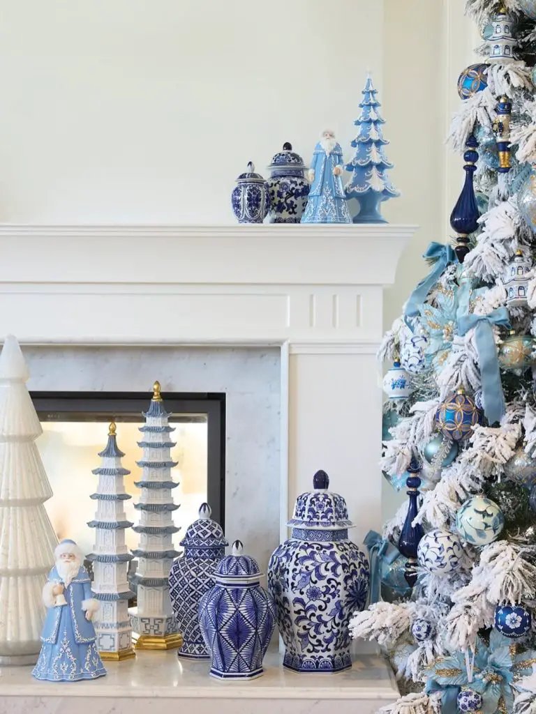 Blue White Mantel