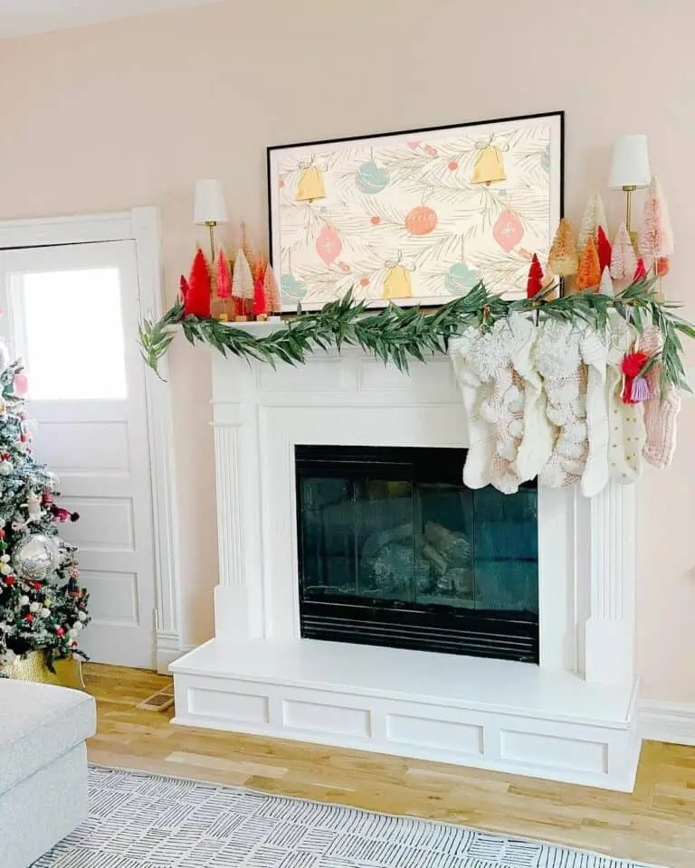 Bottle Brush Tree Mantel