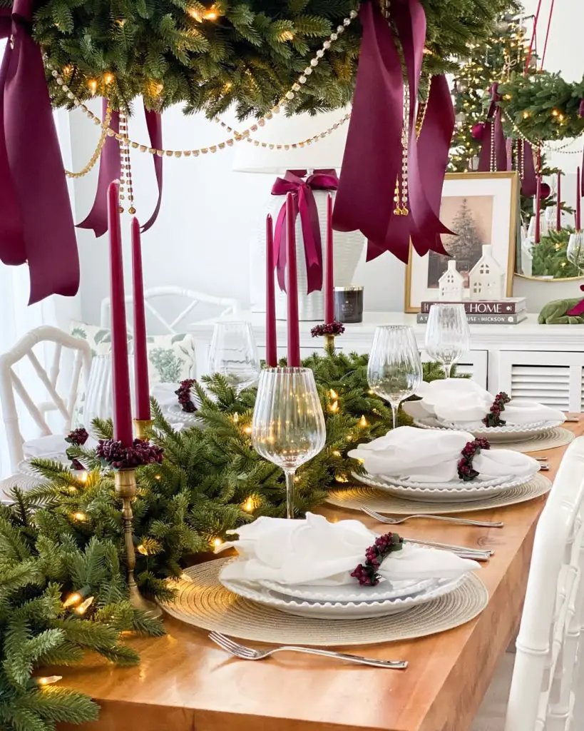 Burgundy Christmas Tables