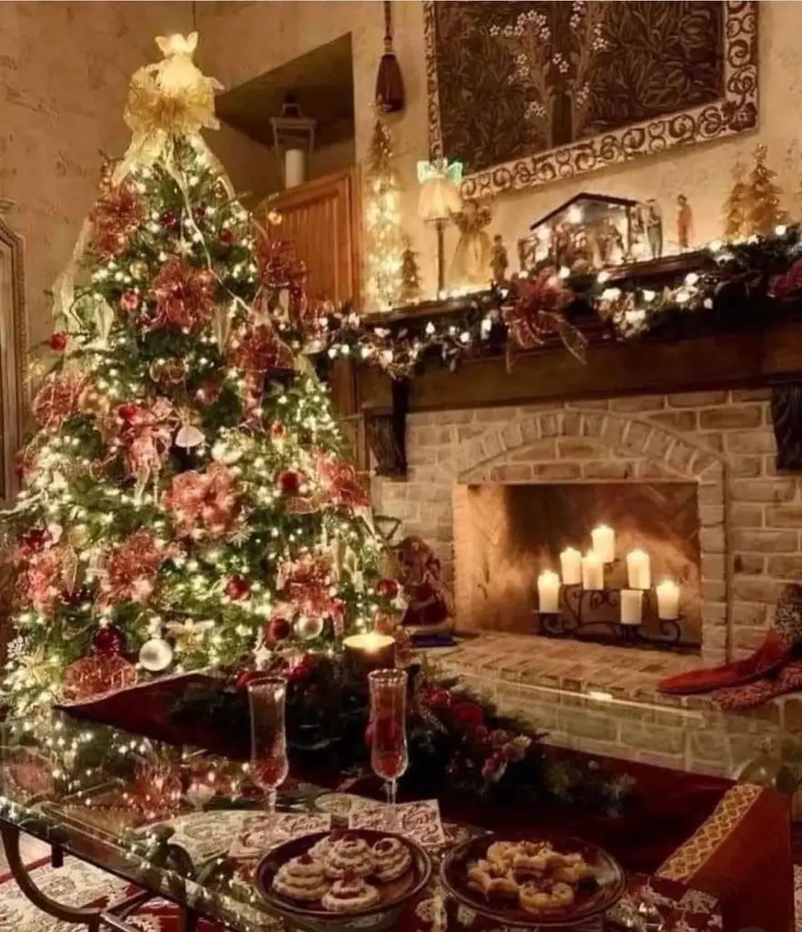 Burgundy Gold Mantel