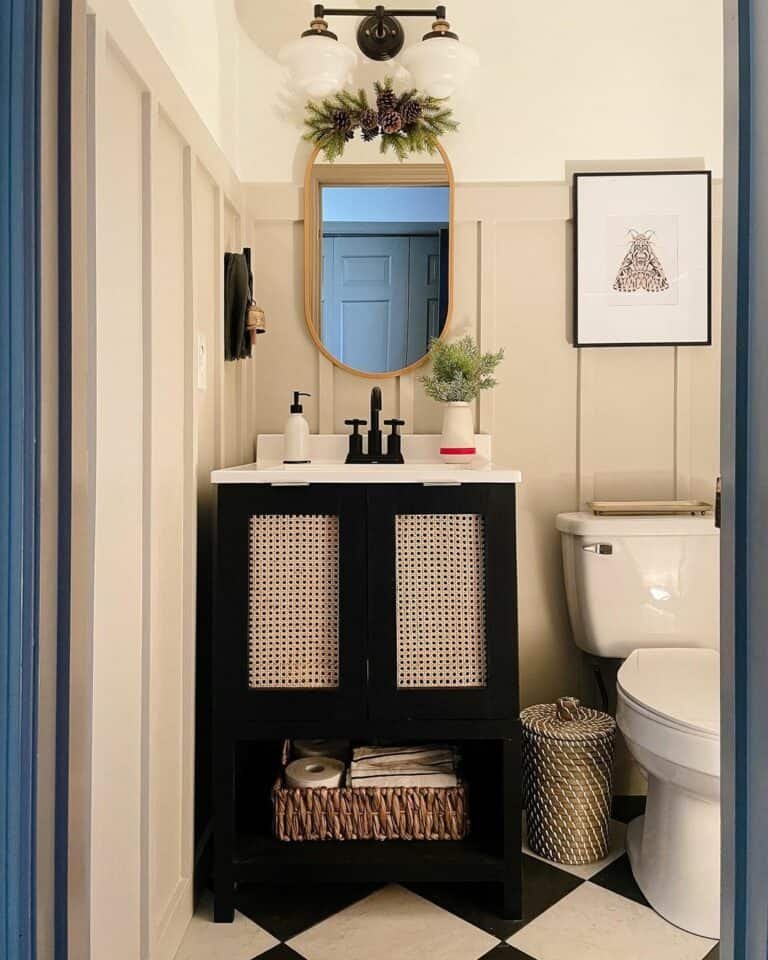 Checkered Floor Bathroom