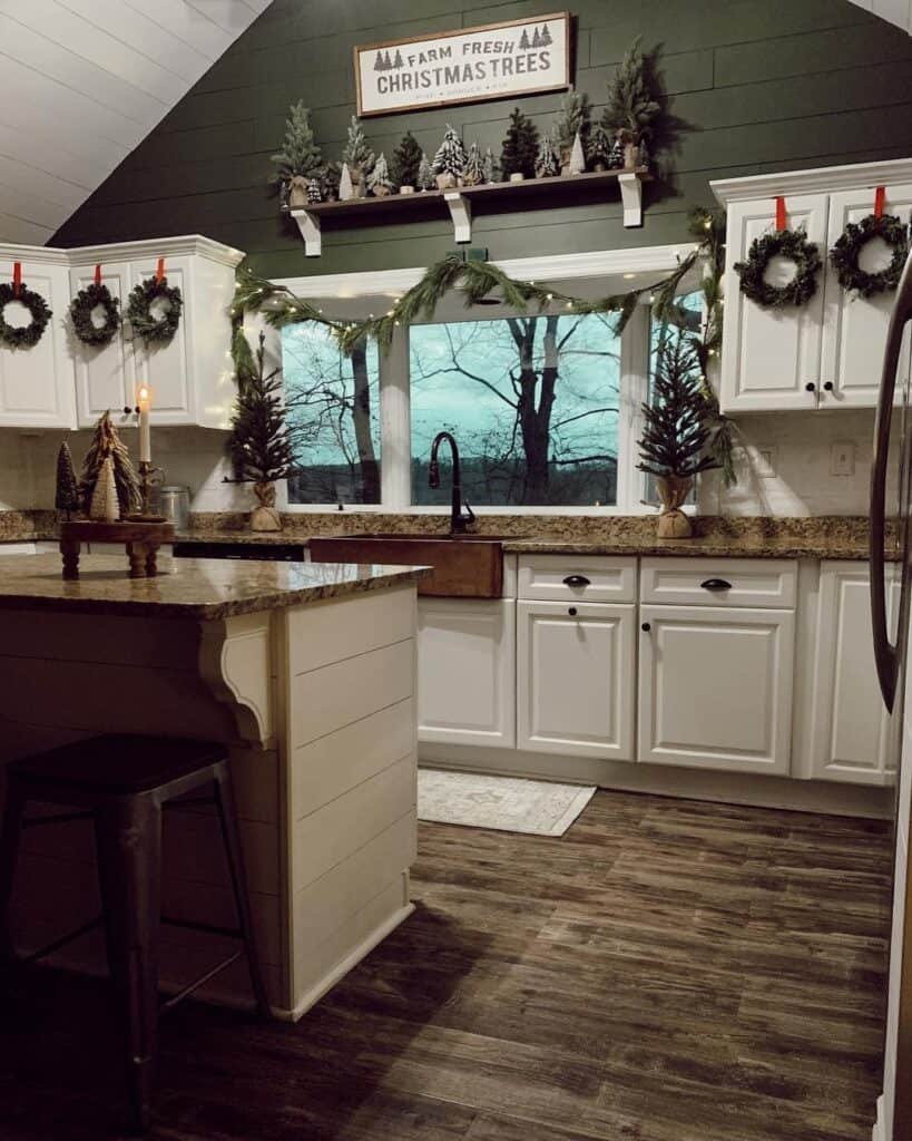 Christmas Cabinet Wreaths
