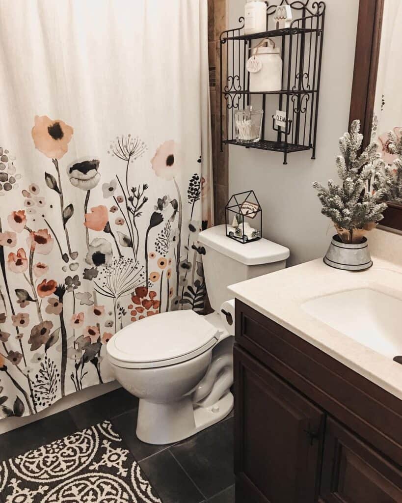 Christmas Floral Curtain