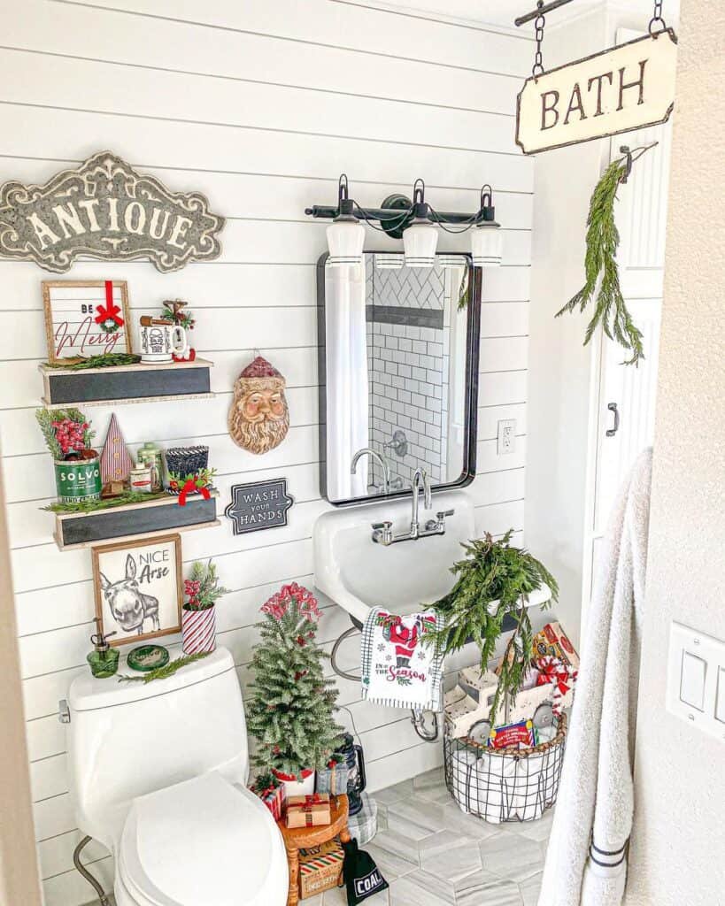 Colorful Christmas Bathroom