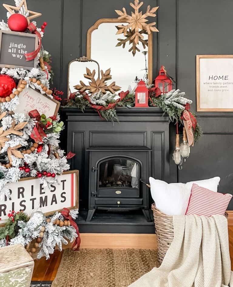 Dark Gray Fireplace Wall