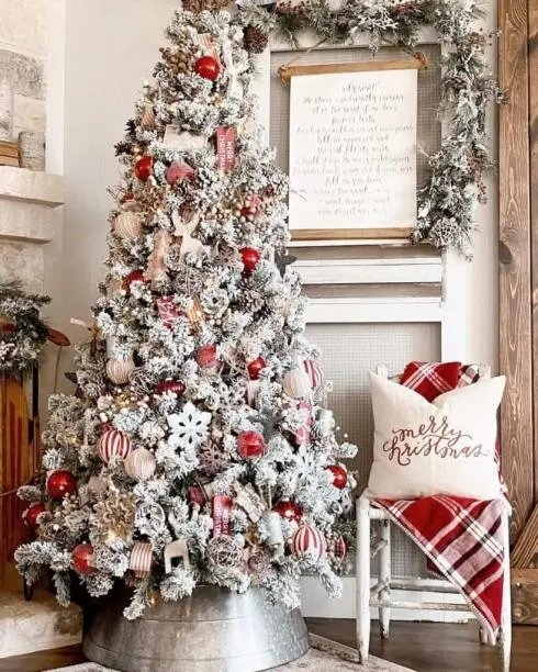 Flocked Christmas Tree