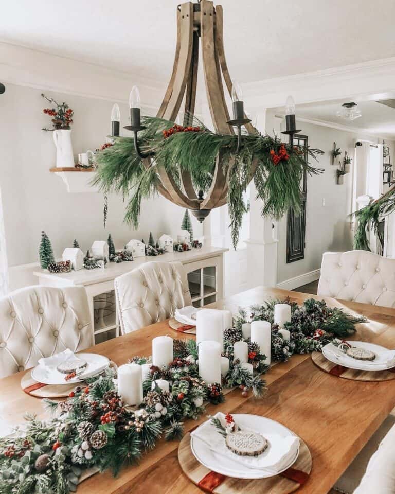Flocked Garland Centerpiece