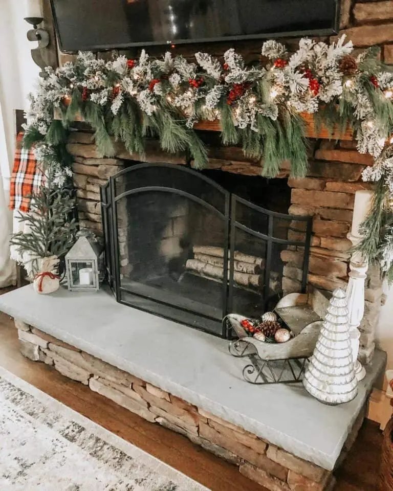 Flocked Garland Decor