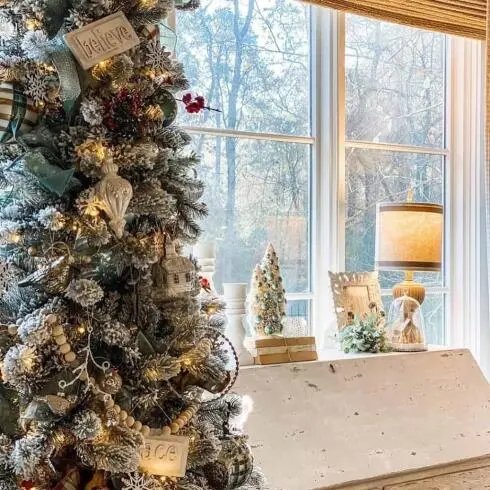 Flocked Pine Cone Ornaments