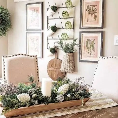 Flocked Pine Cone Tray