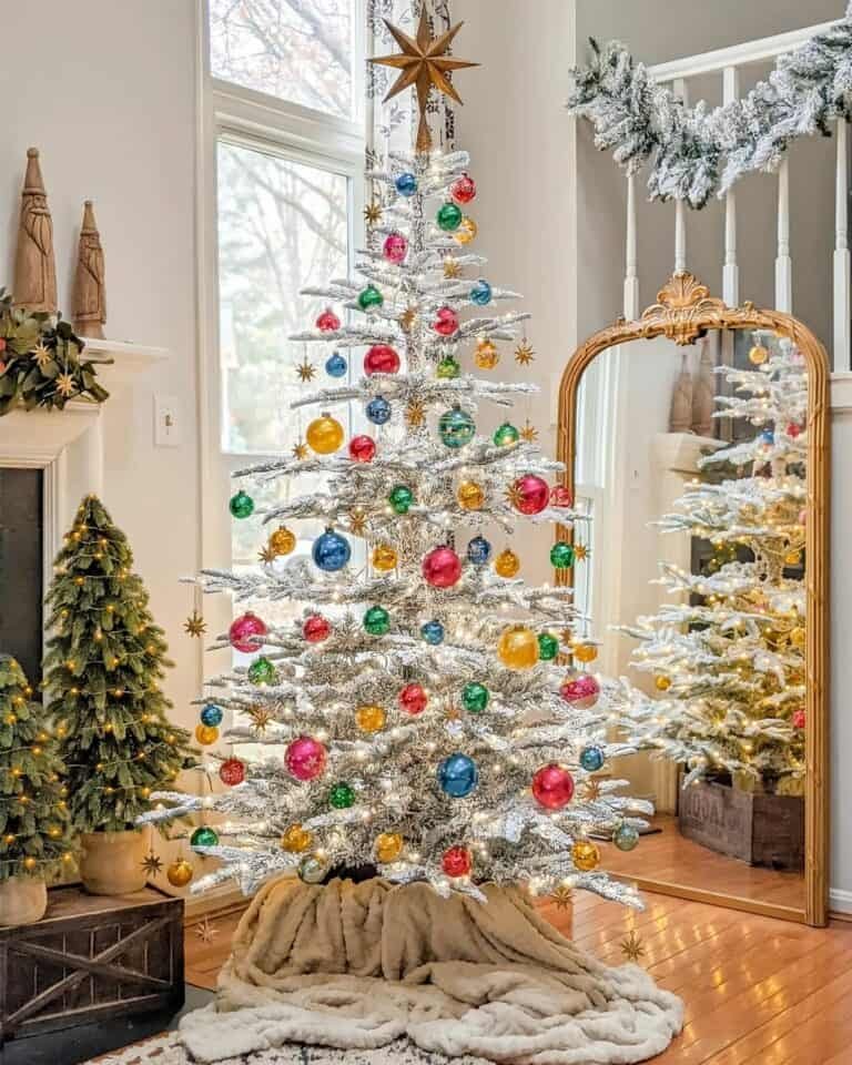 Flocked Tree Blanket