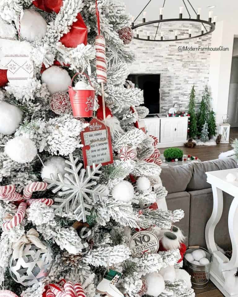 Flocked Tree Decorations