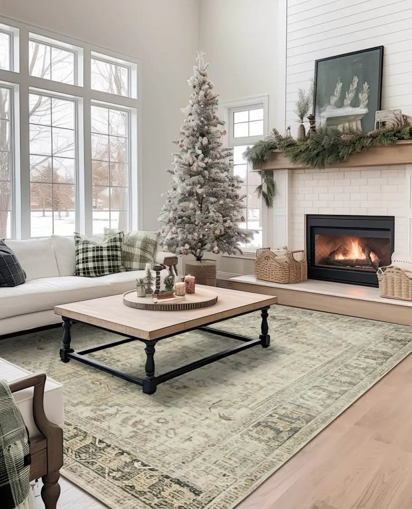 Flocked Tree Mantle