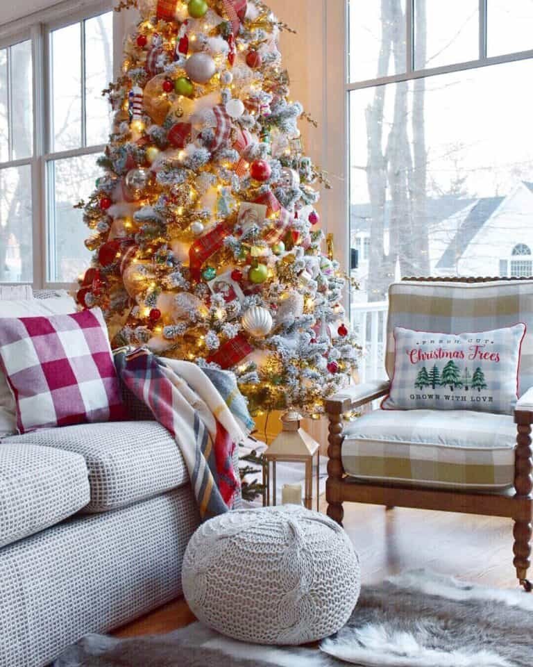 Flocked Tree Ornaments