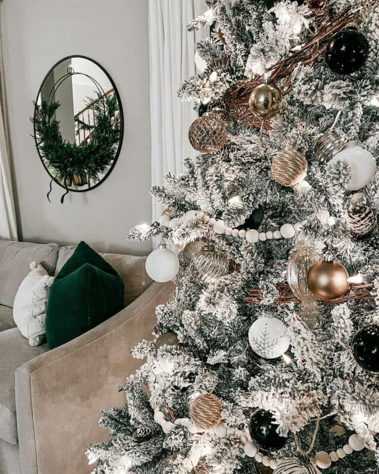 Flocked Tree Ornaments