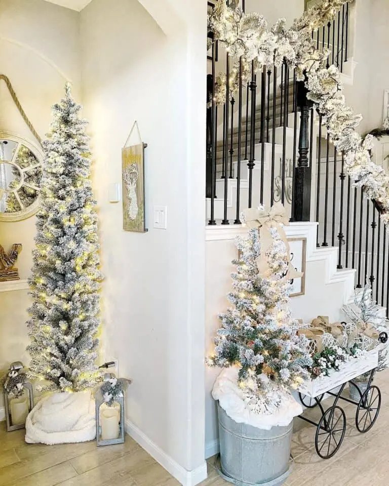 Flocked Tree White Skirt