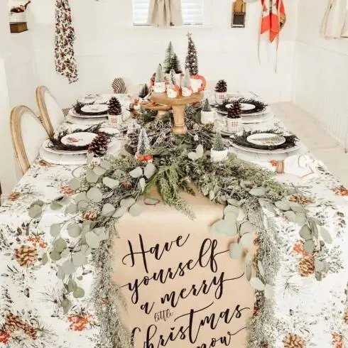 Floral Christmas Tablescape