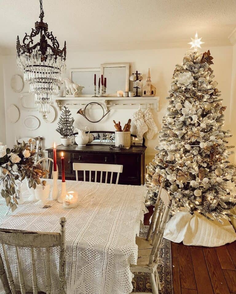 Frosted Tree White Skirt
