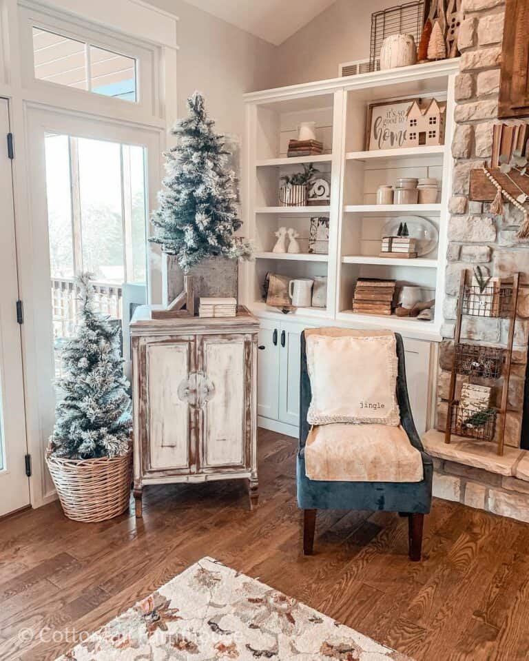 Frosted Trees in Baskets